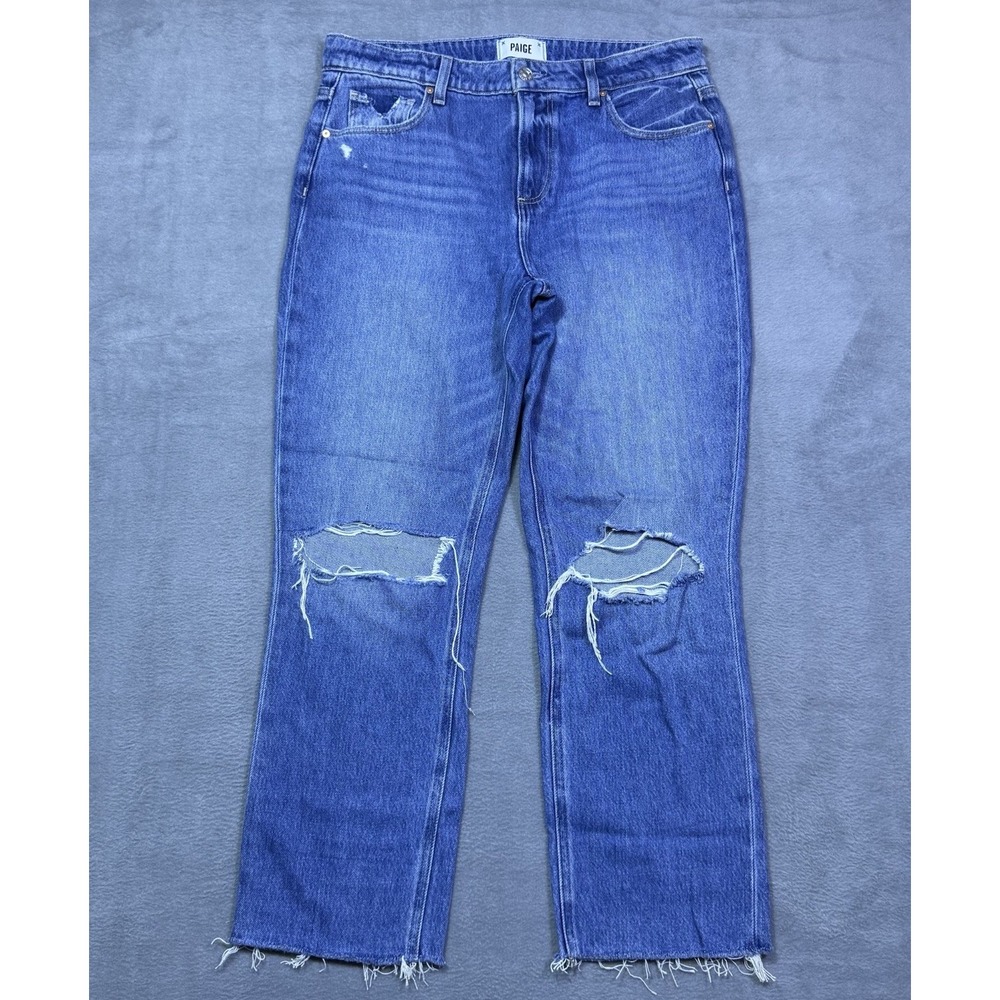 Paige Jeans Womens 29 (32x27) NOELLA Relaxed Straight Baggy Distressed Highrise